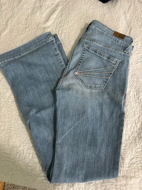 Women's Ariat Distressed Slim Trouser, Light Wash Blue Jeans